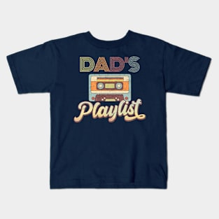 Dad's Playlist Vintage Retro Cassette Music Kids T-Shirt